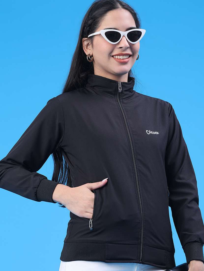 women solid long sleeve regular jacket