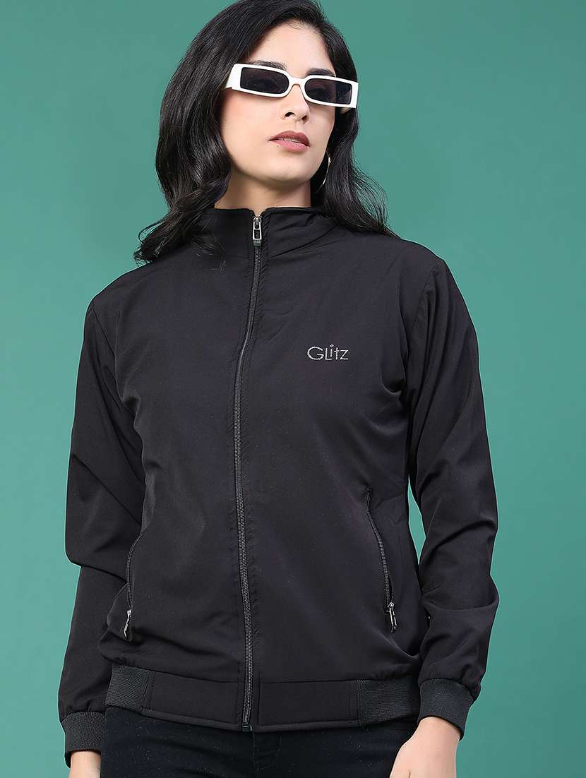 women solid long sleeve regular jacket