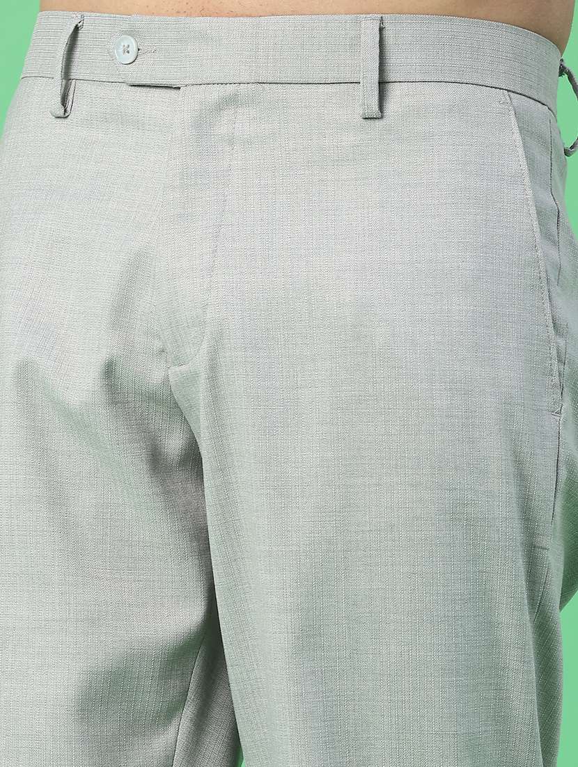 men solid mid rise flat front formal trouser - 22249671 -  Standard Image - 2