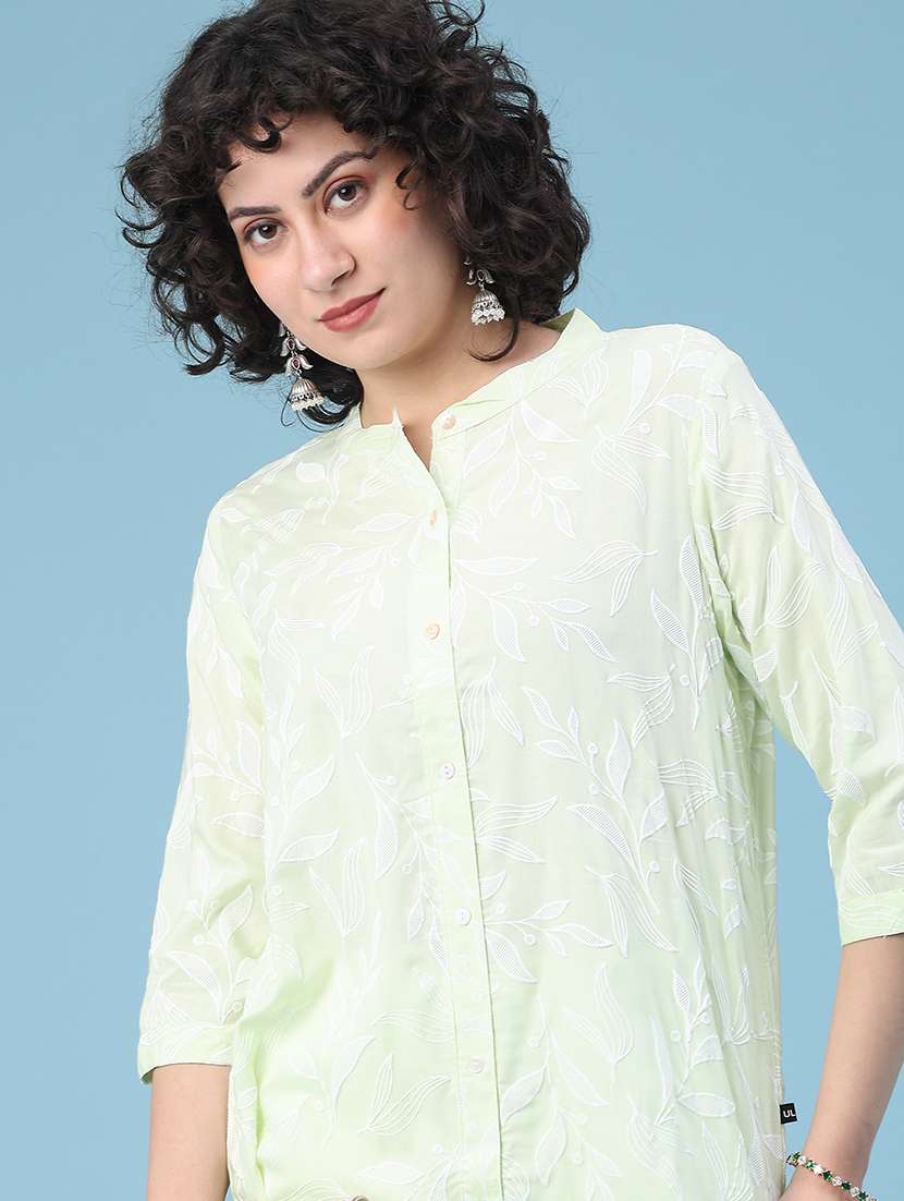 women printed three quarter sleeve ethnic co-ord set - 22249796 -  Standard Image - 2