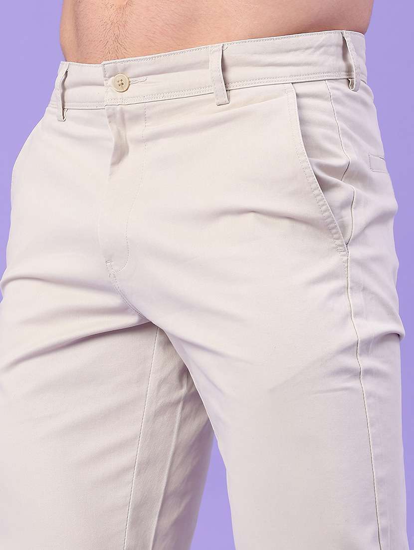 men solid mid rise chinos casual trouser - 22249859 -  Standard Image - 2