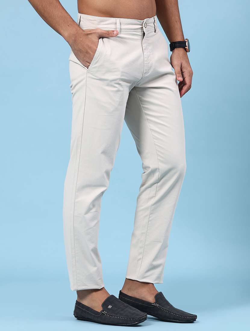 men solid mid rise chinos casual trouser - 22249903 -  Standard Image - 2