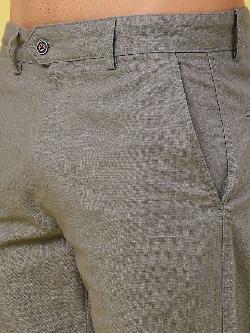 men solid mid rise chinos casual trouser - 22249907 -  Standard Image - 2