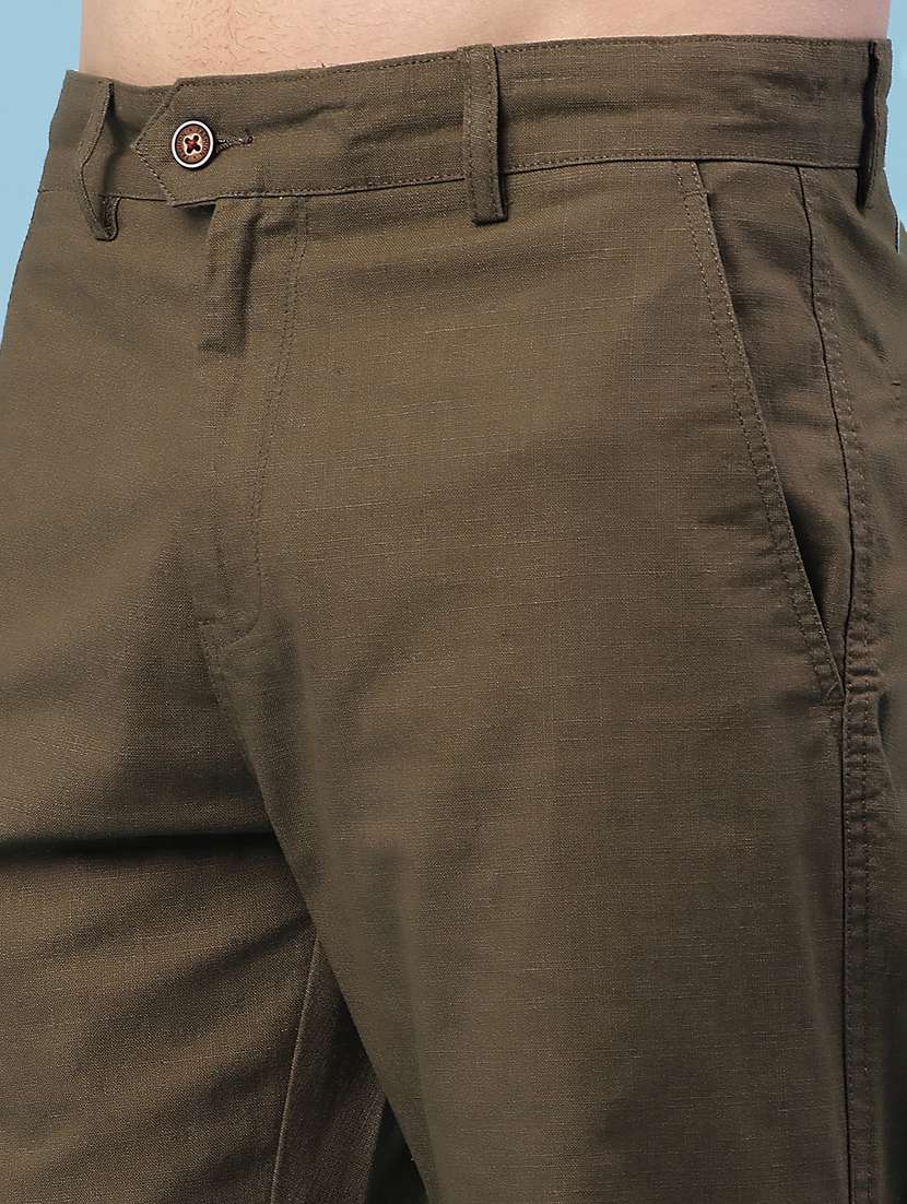 men solid mid rise chinos casual trouser - 22249908 -  Standard Image - 2