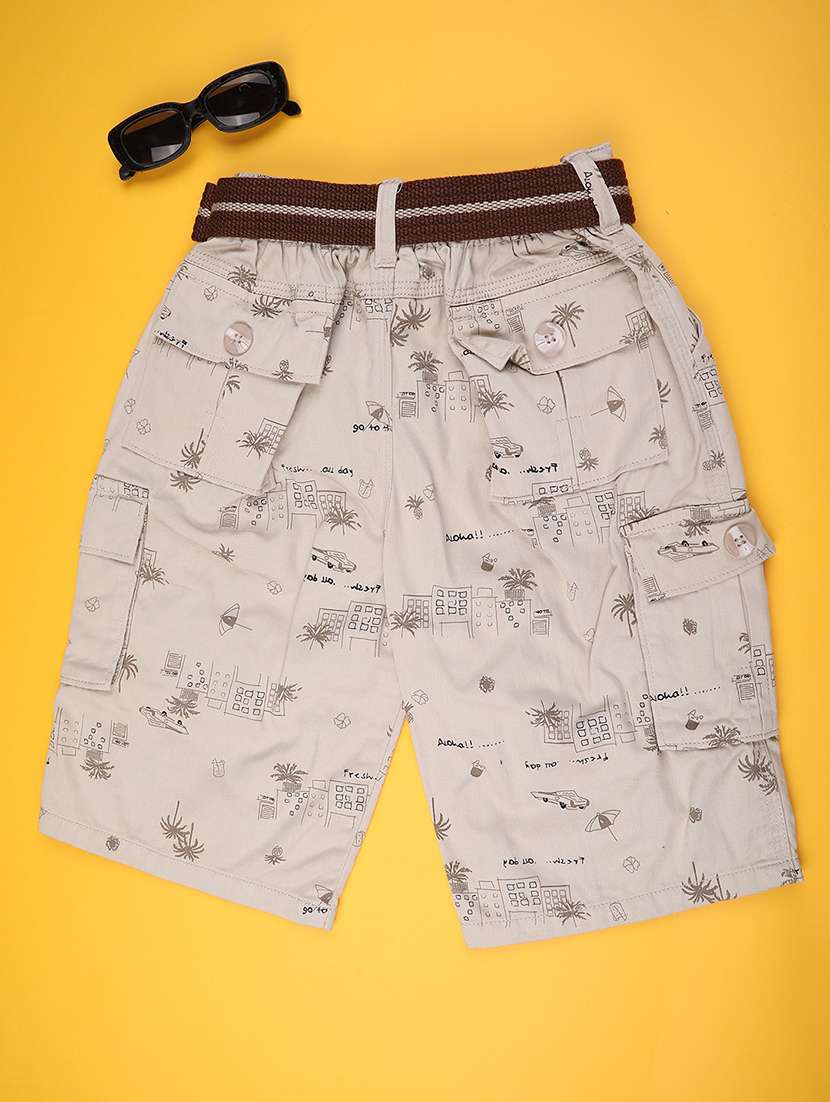 boys printed mid rise cargo shorts - 22249944 -  Standard Image - 2