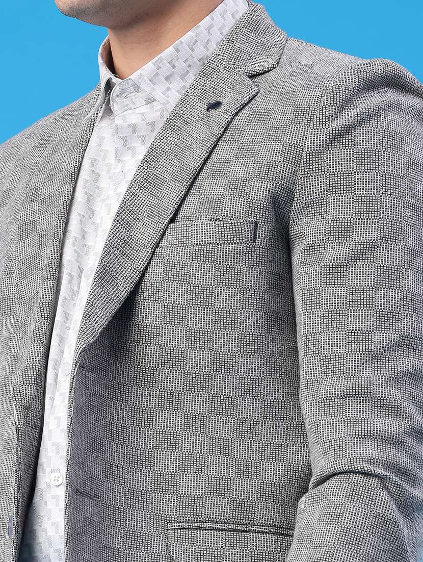 men self design lapel collar single breasted casual blazer - 22250056 -  Standard Image - 2