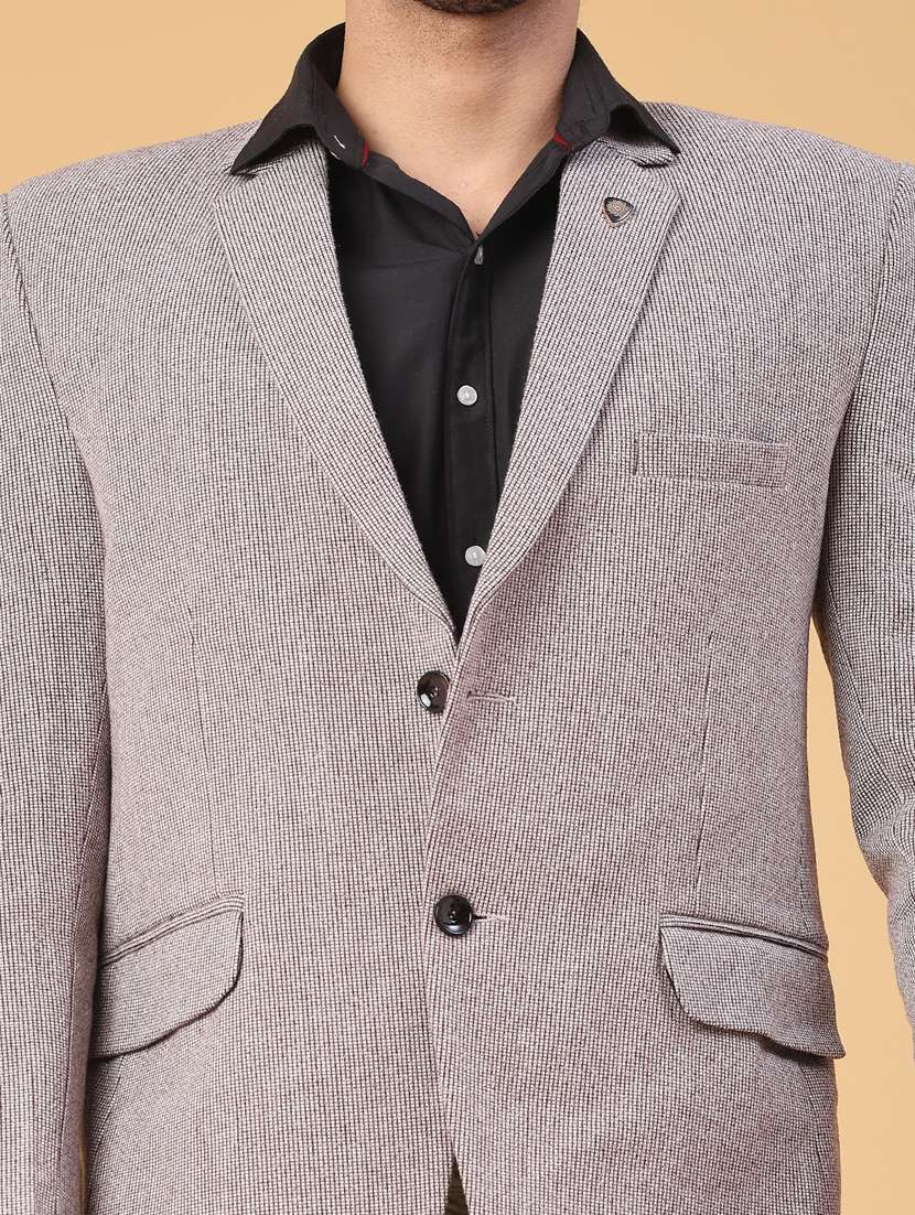men self design lapel collar single breasted casual blazer - 22250088 -  Standard Image - 2