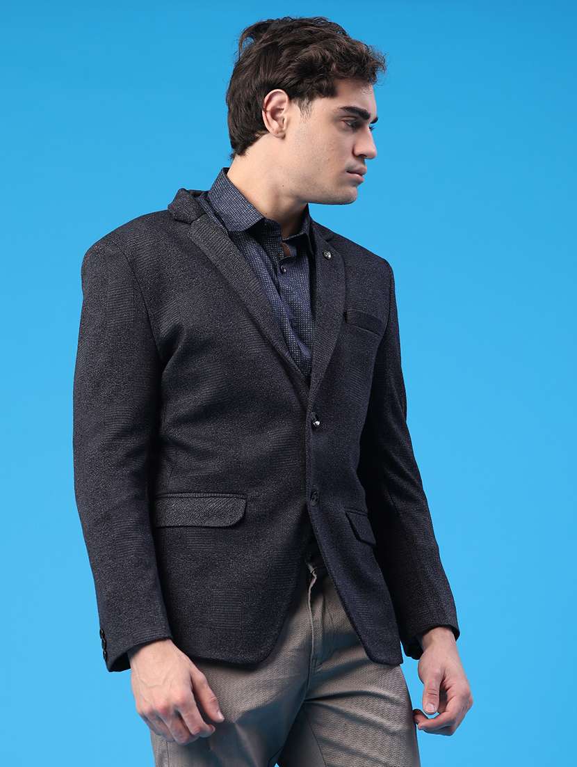 men solid long sleeve single breasted blazer - 22250092 -  Standard Image - 2