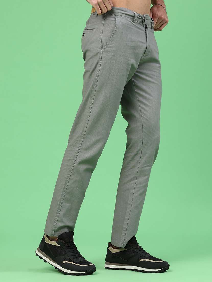 men solid mid rise chinos casual trouser - 22250106 -  Standard Image - 2