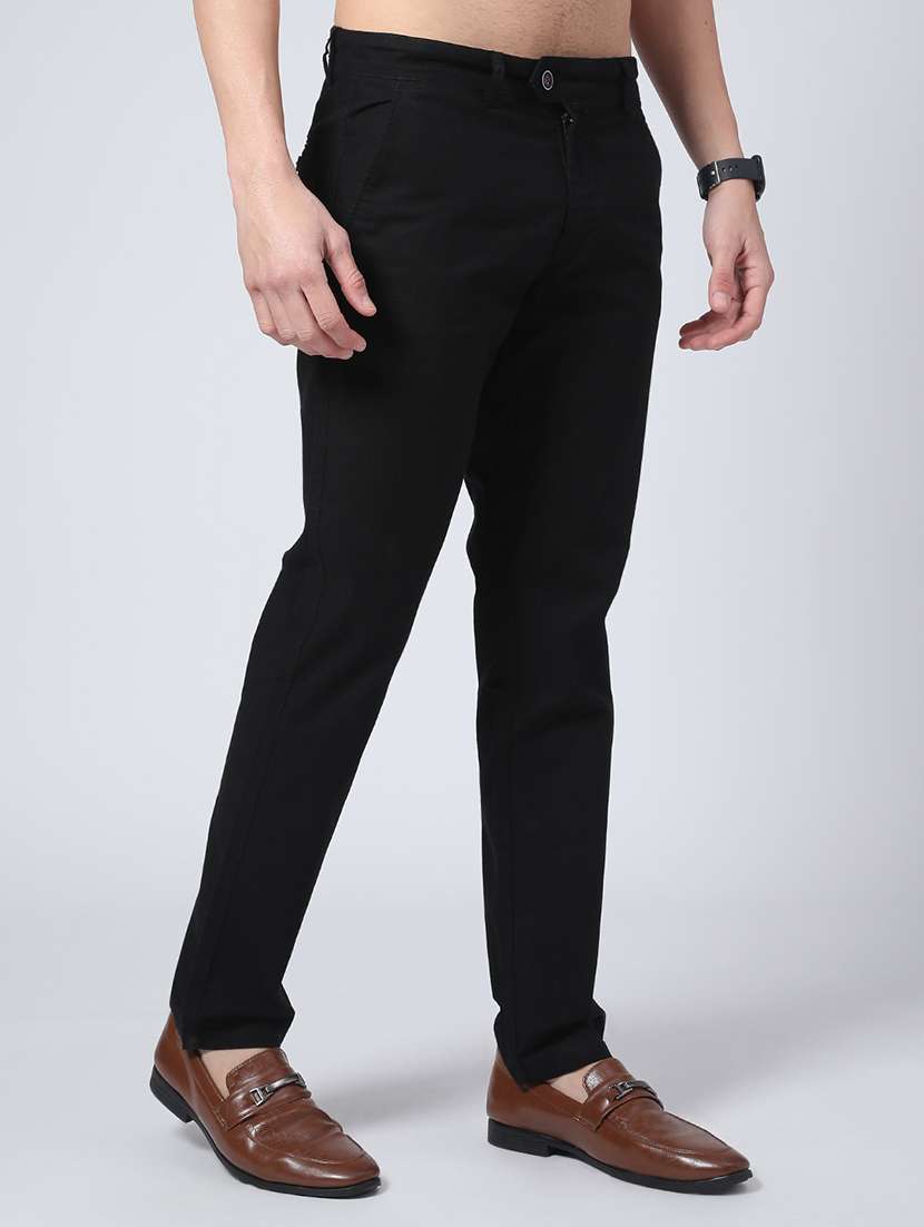men solid mid rise chinos casual trouser - 22250107 -  Standard Image - 2