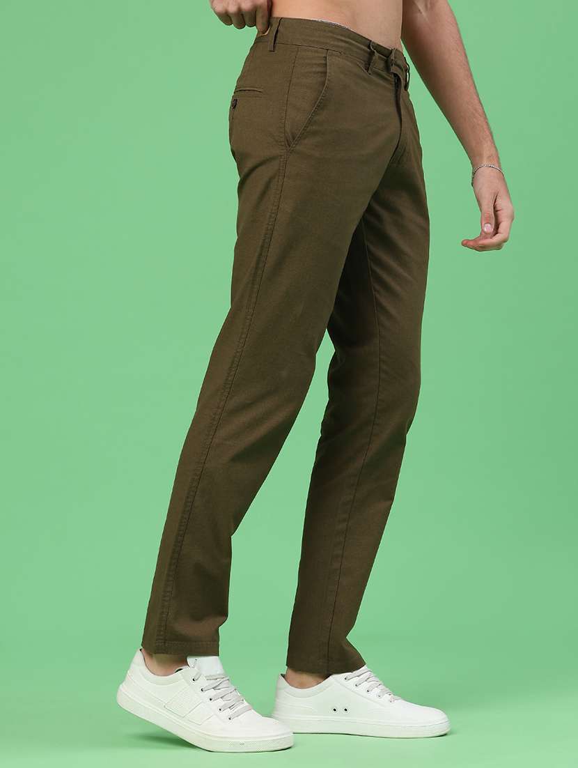 men solid mid rise chinos casual trouser - 22250108 -  Standard Image - 2