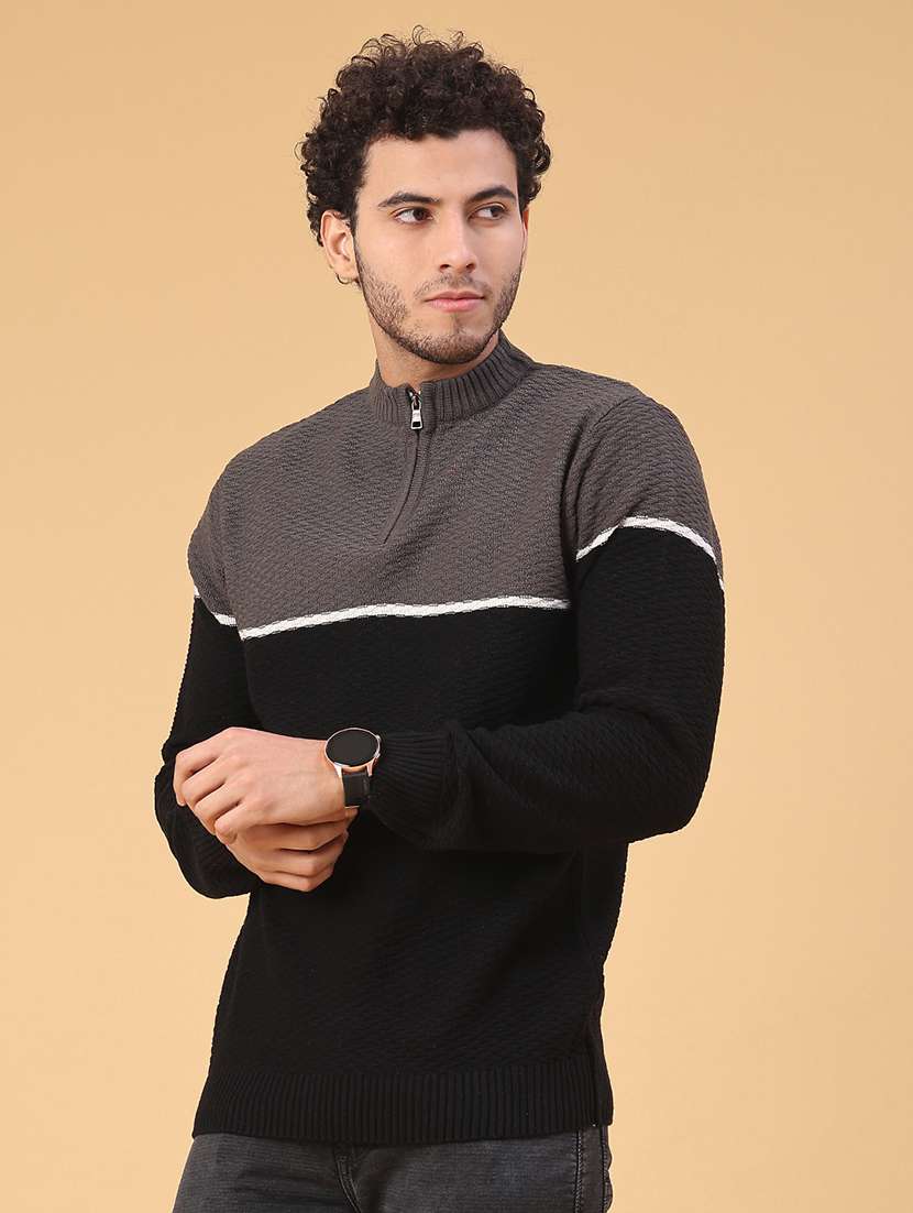 men self design long sleeve regular fit pullover  - 22250124 -  Standard Image - 2