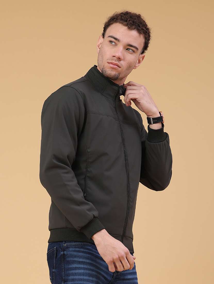 men solid long sleeve bomber jacket - 22250275 -  Standard Image - 2