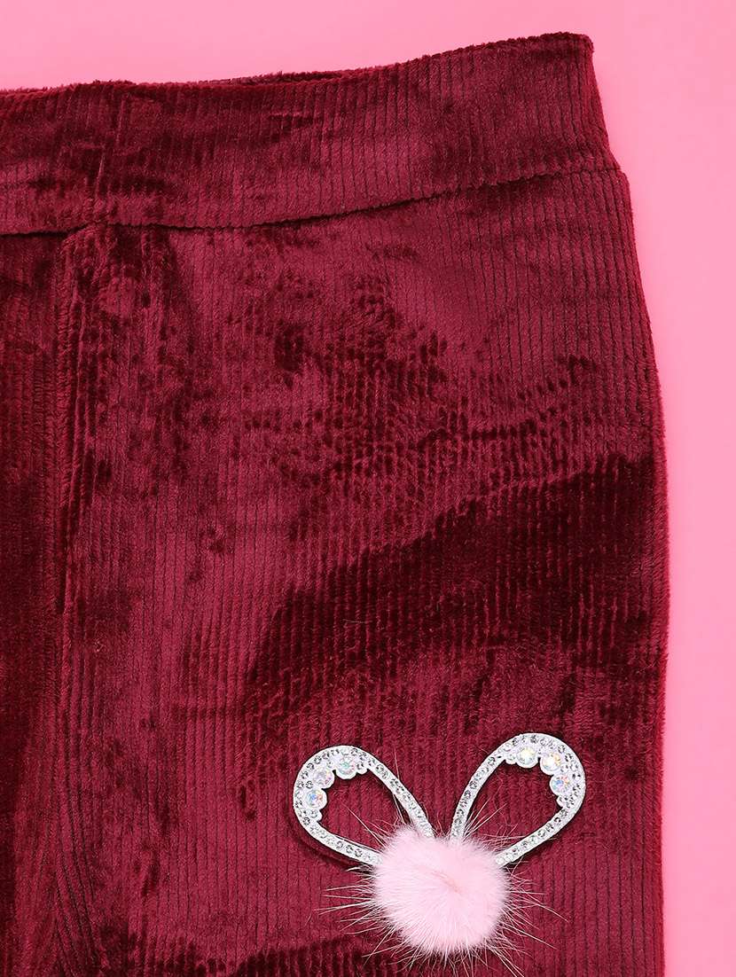 girls solid mid rise winterwear leggings - 22250281 -  Standard Image - 2