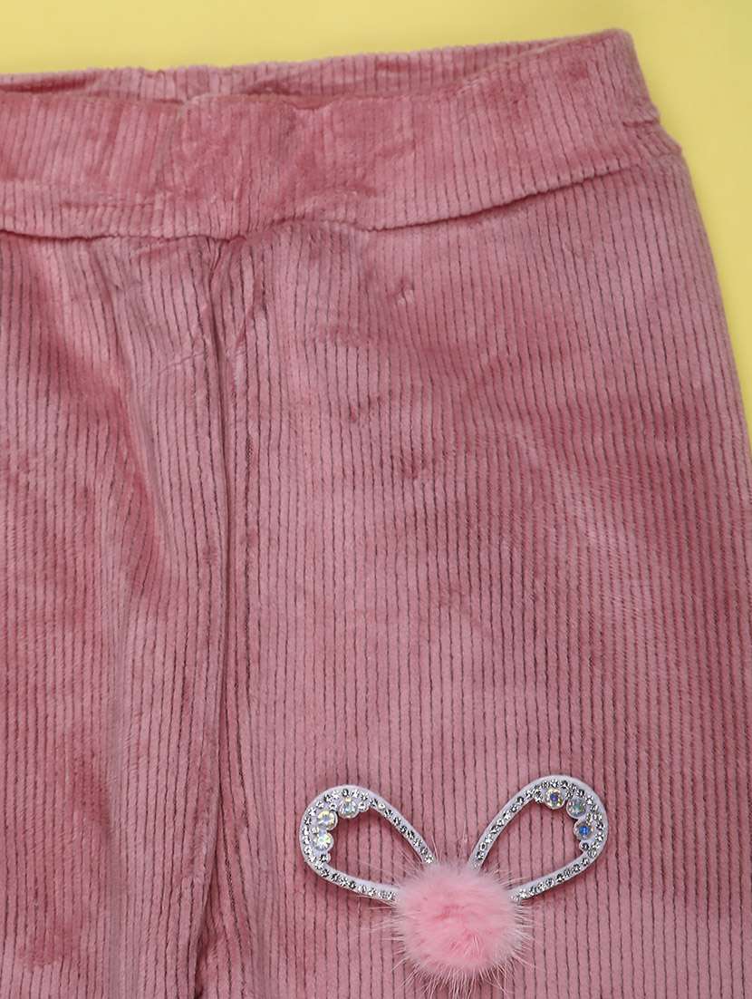 girls solid mid rise winterwear leggings - 22250282 -  Standard Image - 2