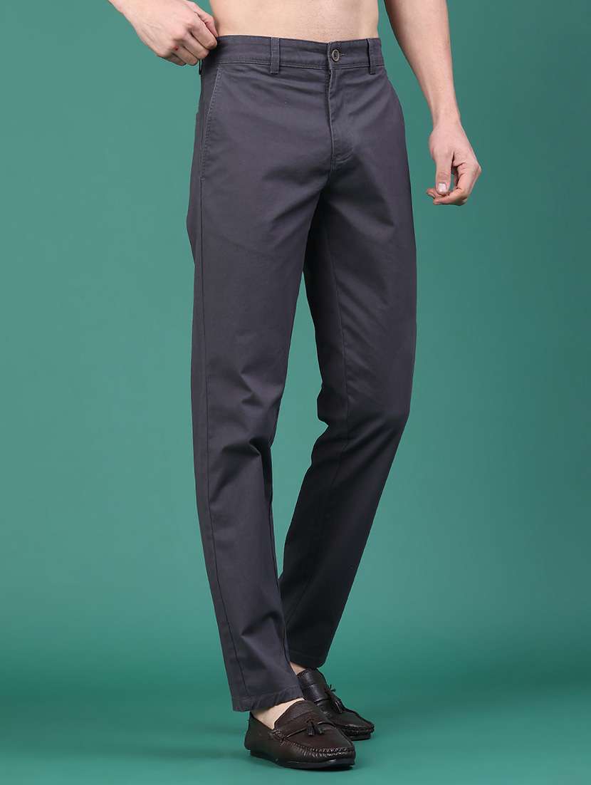 men solid mid rise chinos casual trouser - 22250344 -  Standard Image - 2