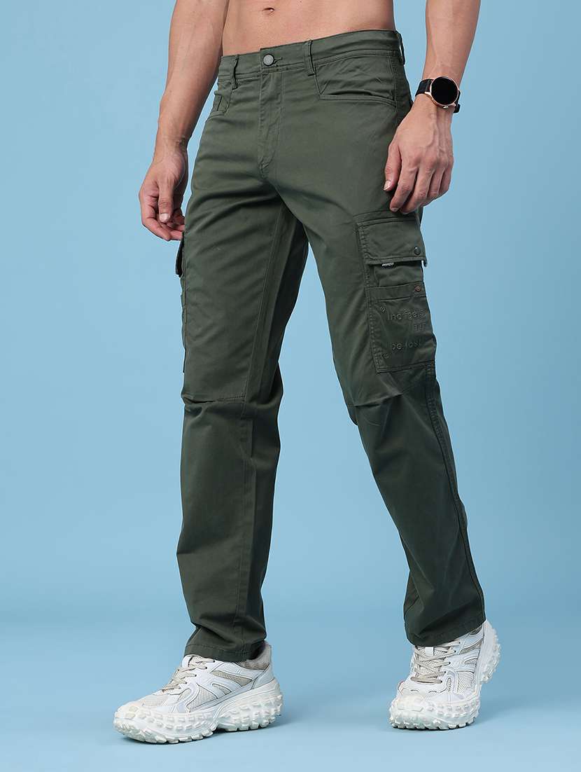 men solid mid rise regular fit cargo pant - 22250391 -  Standard Image - 2