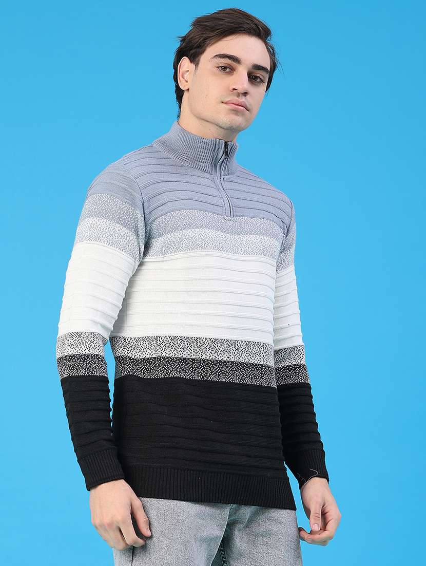 men striped long sleeve regular fit pullover  - 22250410 -  Standard Image - 2