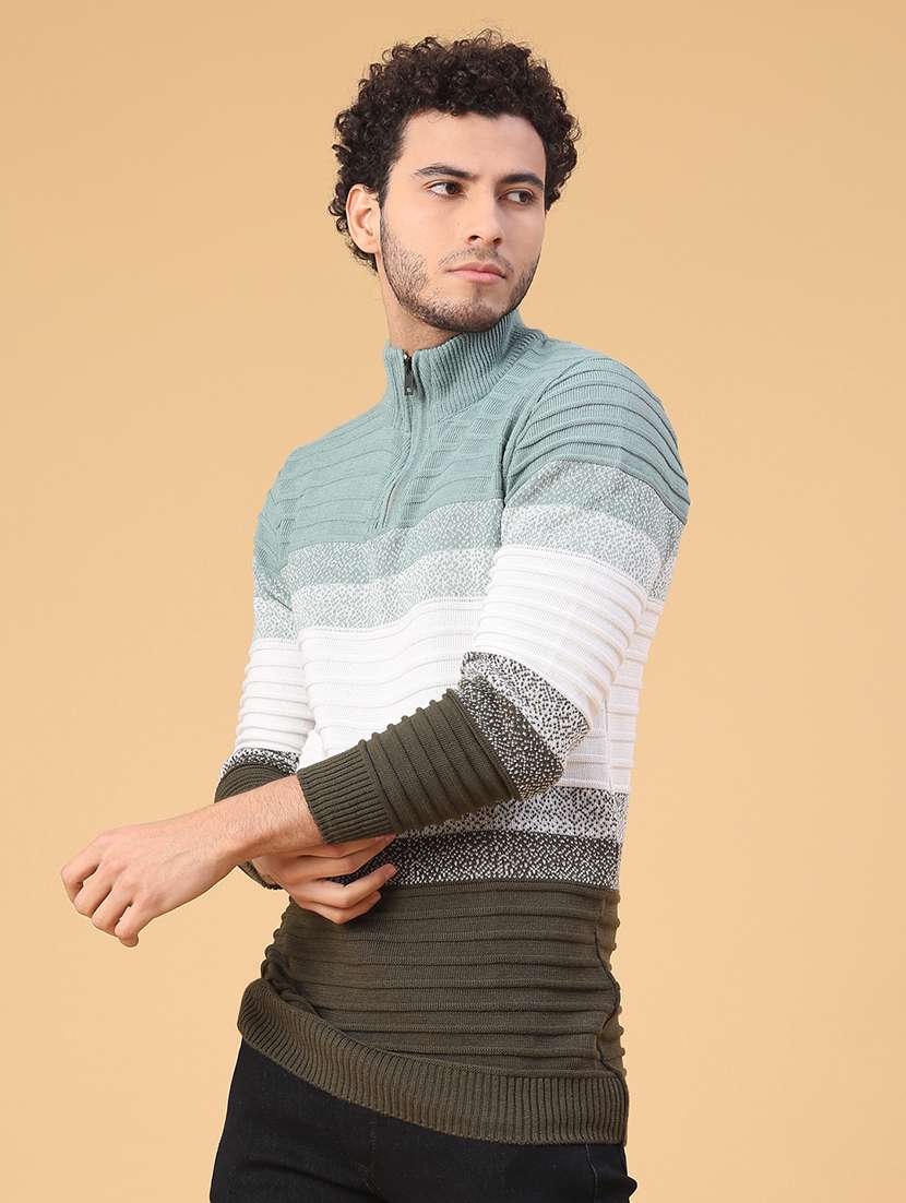 men striped long sleeve regular fit pullover  - 22250414 -  Standard Image - 2
