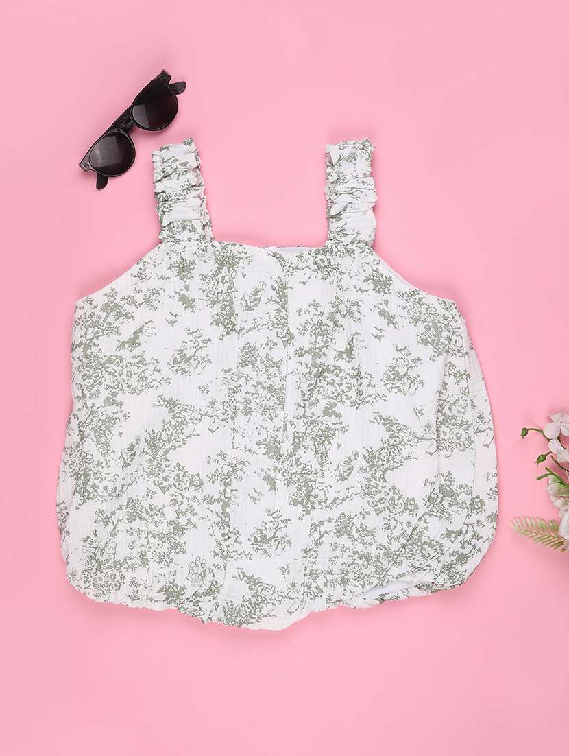 girls printed sleeveless a-line top - 22250420 -  Standard Image - 2