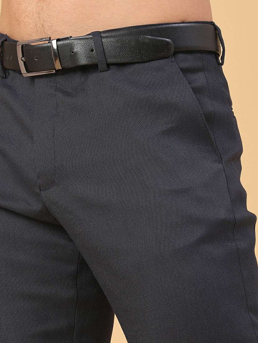 men solid mid rise flat front formal trouser - 22250426 -  Standard Image - 2