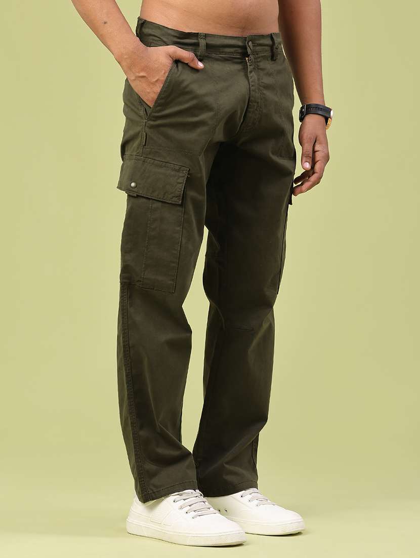 men solid mid rise regular fit cargo  - 22250440 -  Standard Image - 2