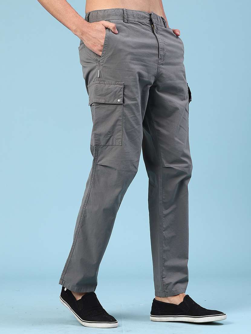 men solid mid rise regular fit cargo  - 22250445 -  Standard Image - 2