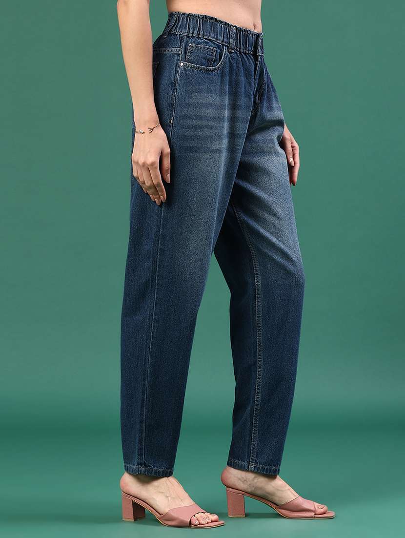 women washed high rise mom fit jeans - 22250447 -  Standard Image - 2