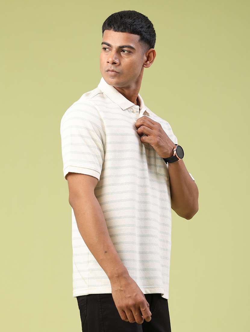 men striped short sleeve regular fit polo t-shirt - 22250611 -  Standard Image - 2
