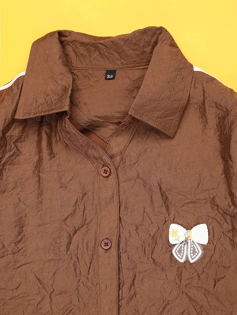 girls solid three quarter sleeve top - 22250867 -  Standard Image - 2