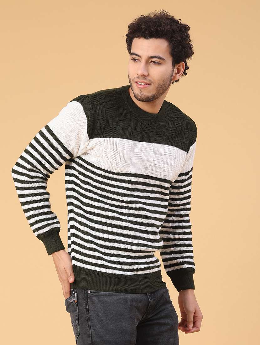 men striped long sleeve regular fit pullover  - 22250910 -  Standard Image - 2