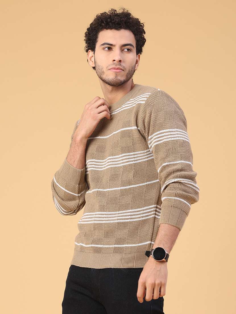 men striped long sleeve regular fit pullover  - 22250913 -  Standard Image - 2