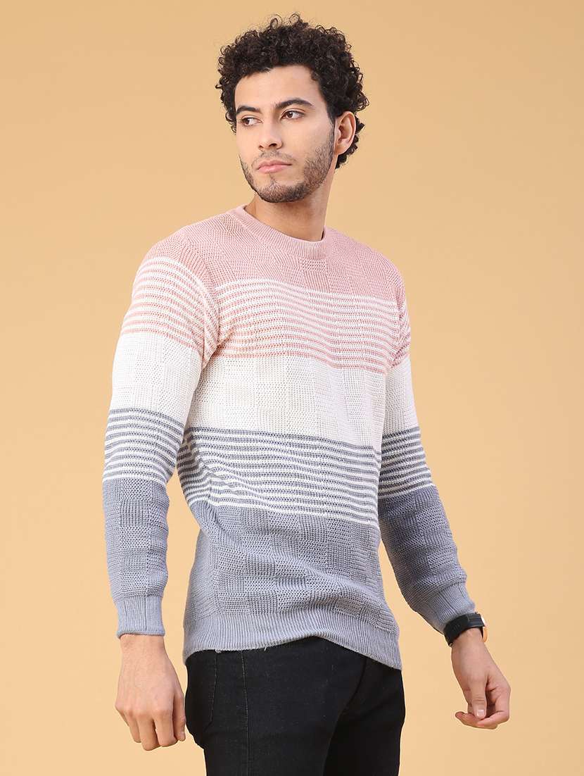 men striped long sleeve regular fit pullover  - 22250916 -  Standard Image - 2