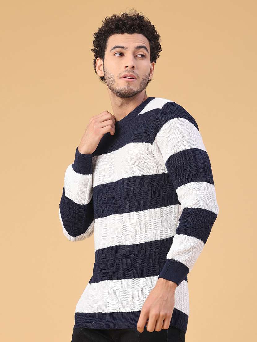 men striped long sleeve regular fit pullover  - 22250918 -  Standard Image - 2