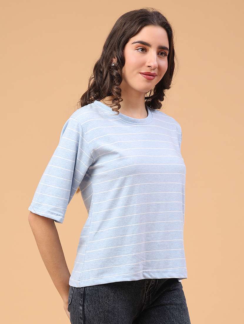 women striped short sleeve t-shirt - 22251021 -  Standard Image - 2