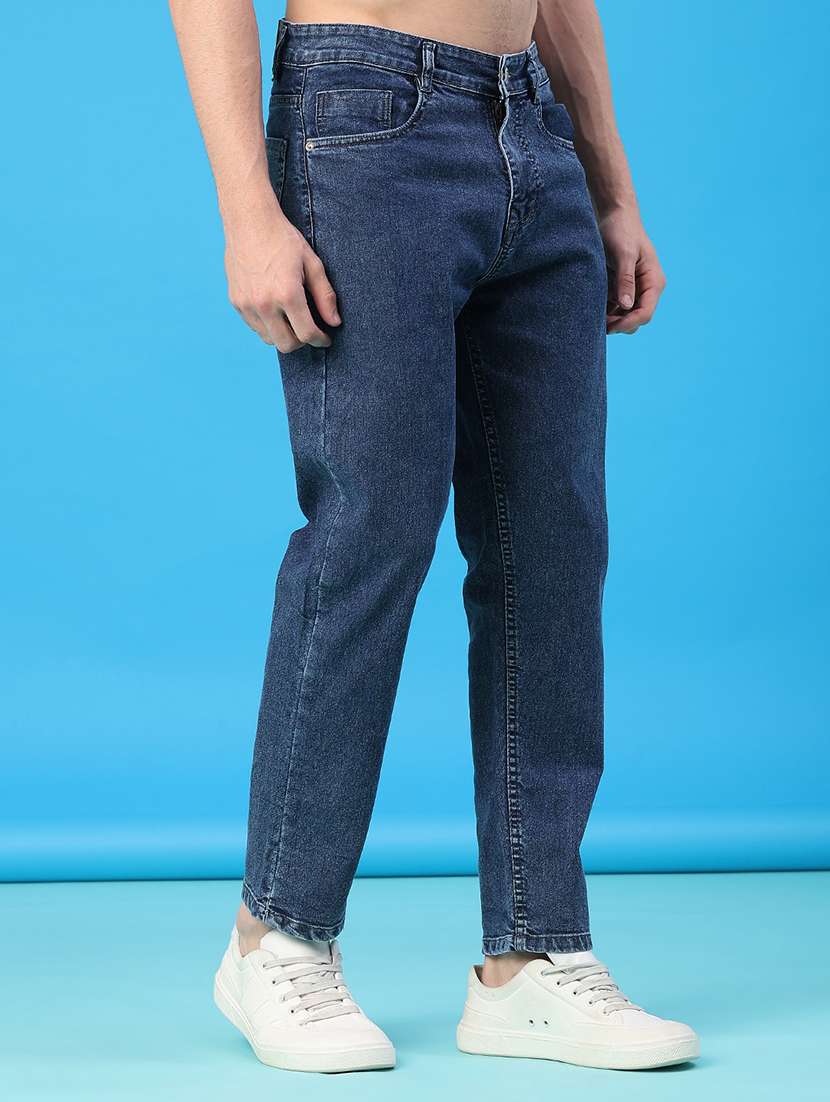men plain mid rise full length straight fit jeans - 22251037 -  Standard Image - 2