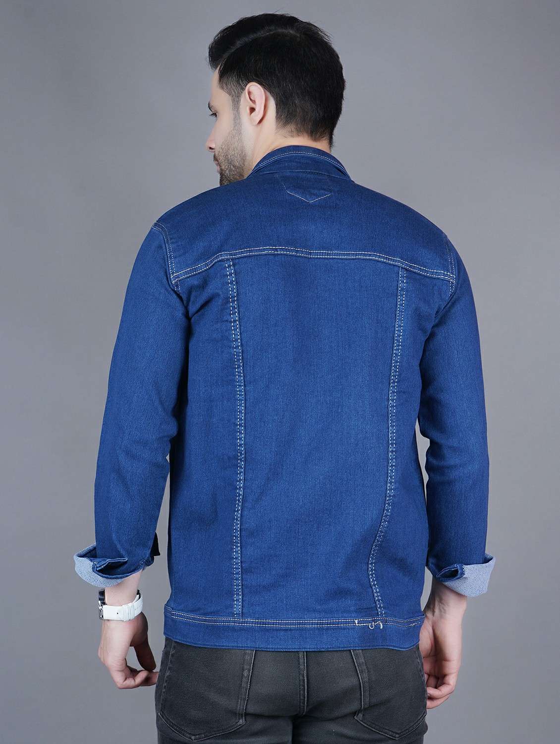 men solid long sleeve regualr fit denim jacket - 22251265 -  Standard Image - 2