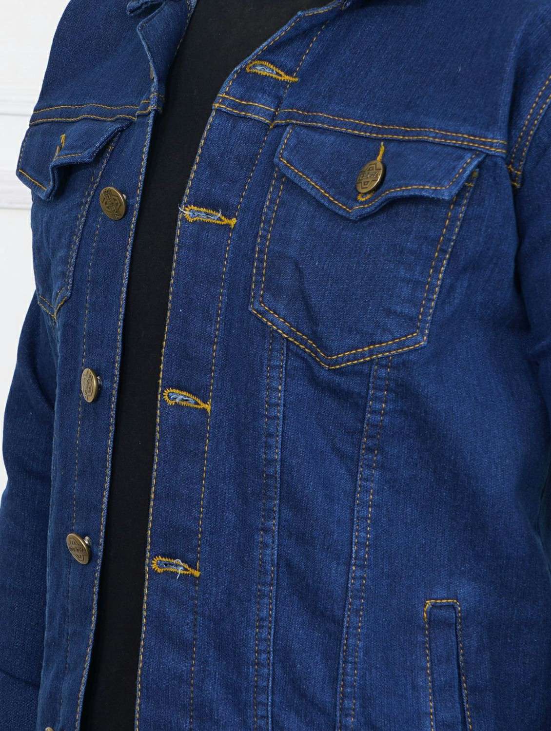 men solid long sleeve regualr fit denim jacket - 22251276 -  Standard Image - 2