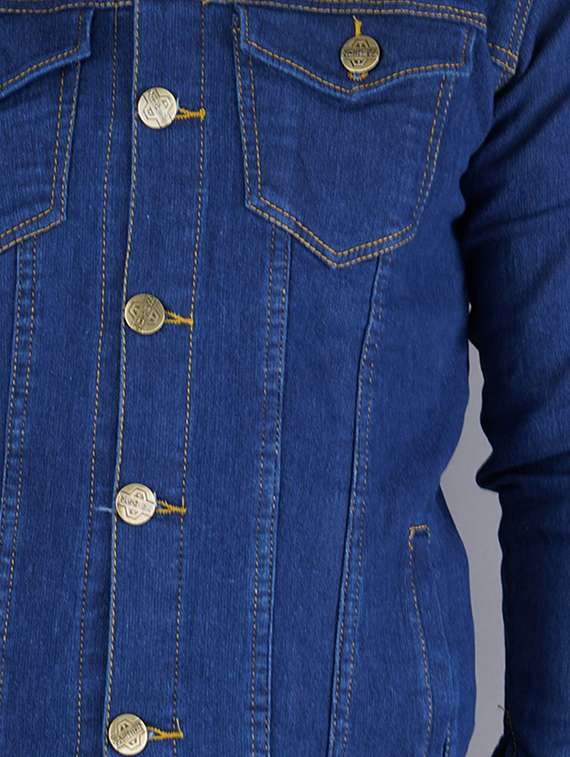 men solid long sleeve regualr fit denim jacket - 22251286 -  Standard Image - 2