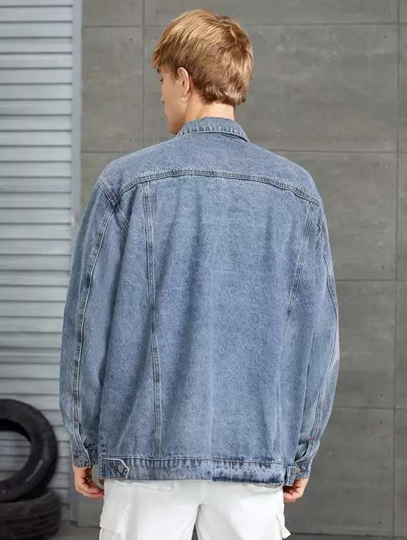 men solid long sleeve regualr fit denim jacket - 22251290 -  Standard Image - 2