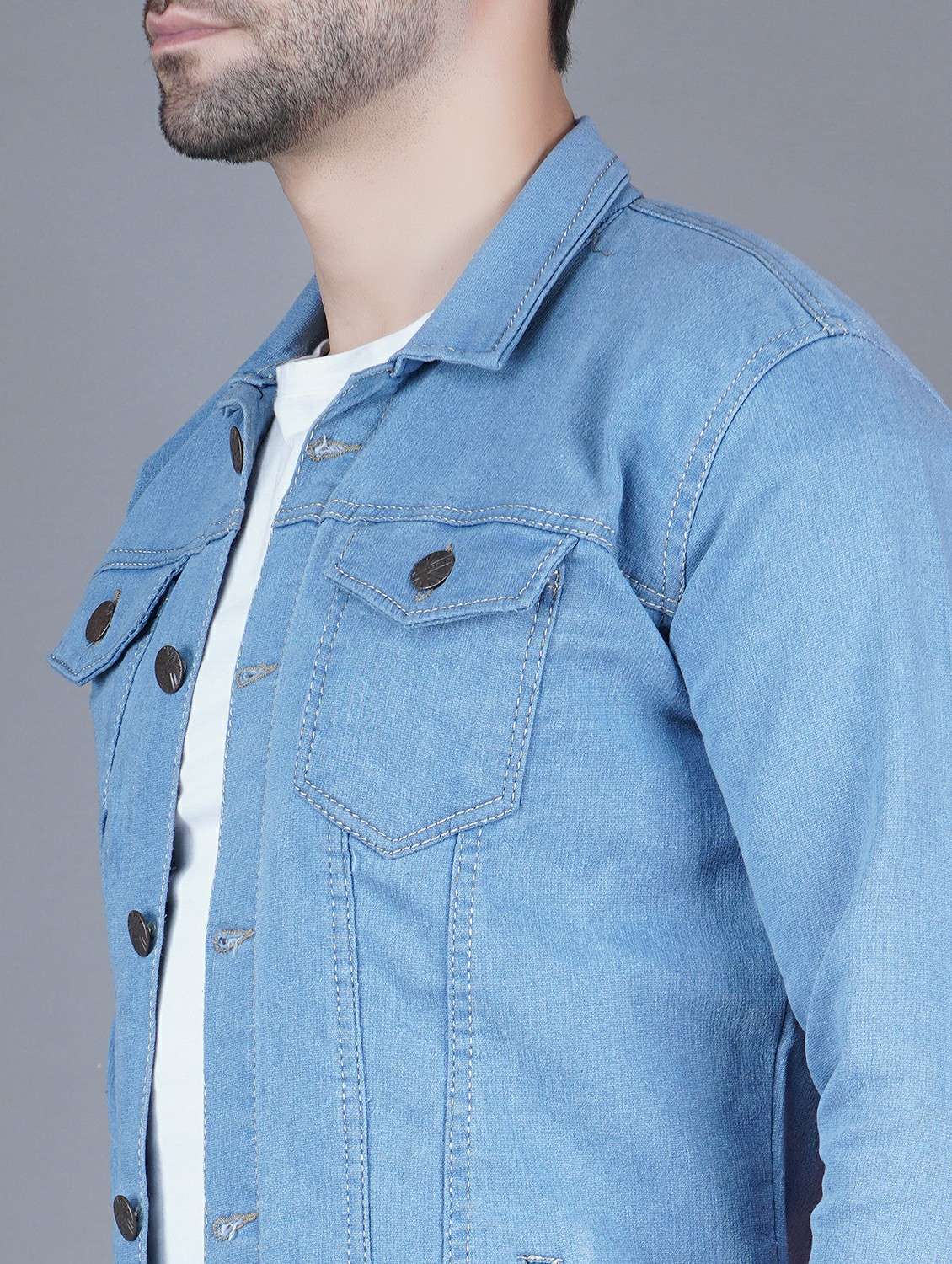 men solid long sleeve regualr fit denim jacket - 22251317 -  Standard Image - 2