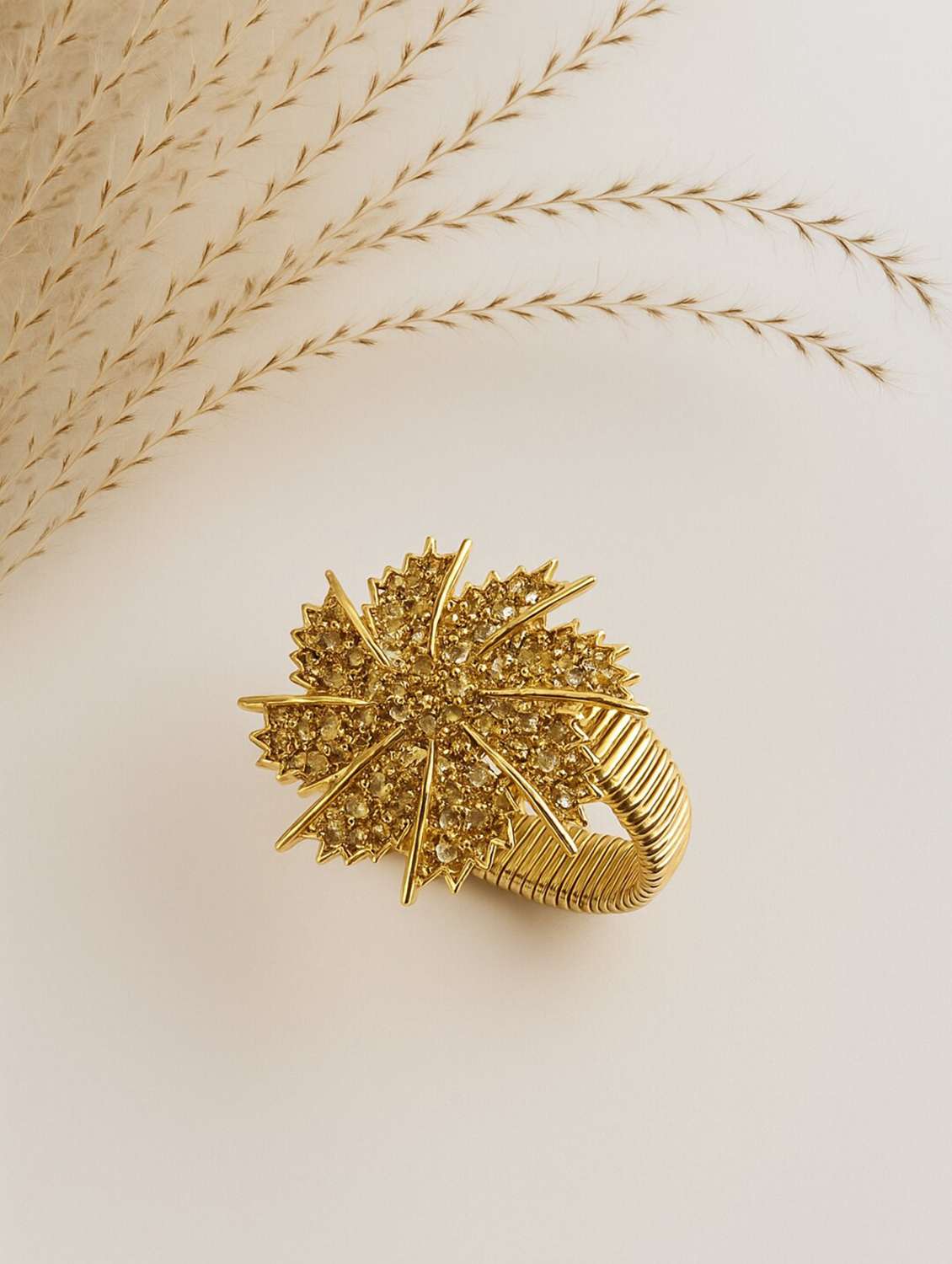 women embellished gold-plated floral statement bracelet - 22251538 -  Standard Image - 2