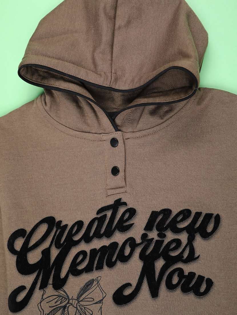 girls printed long sleeve hooded sweatshirt - 22251639 -  Standard Image - 2