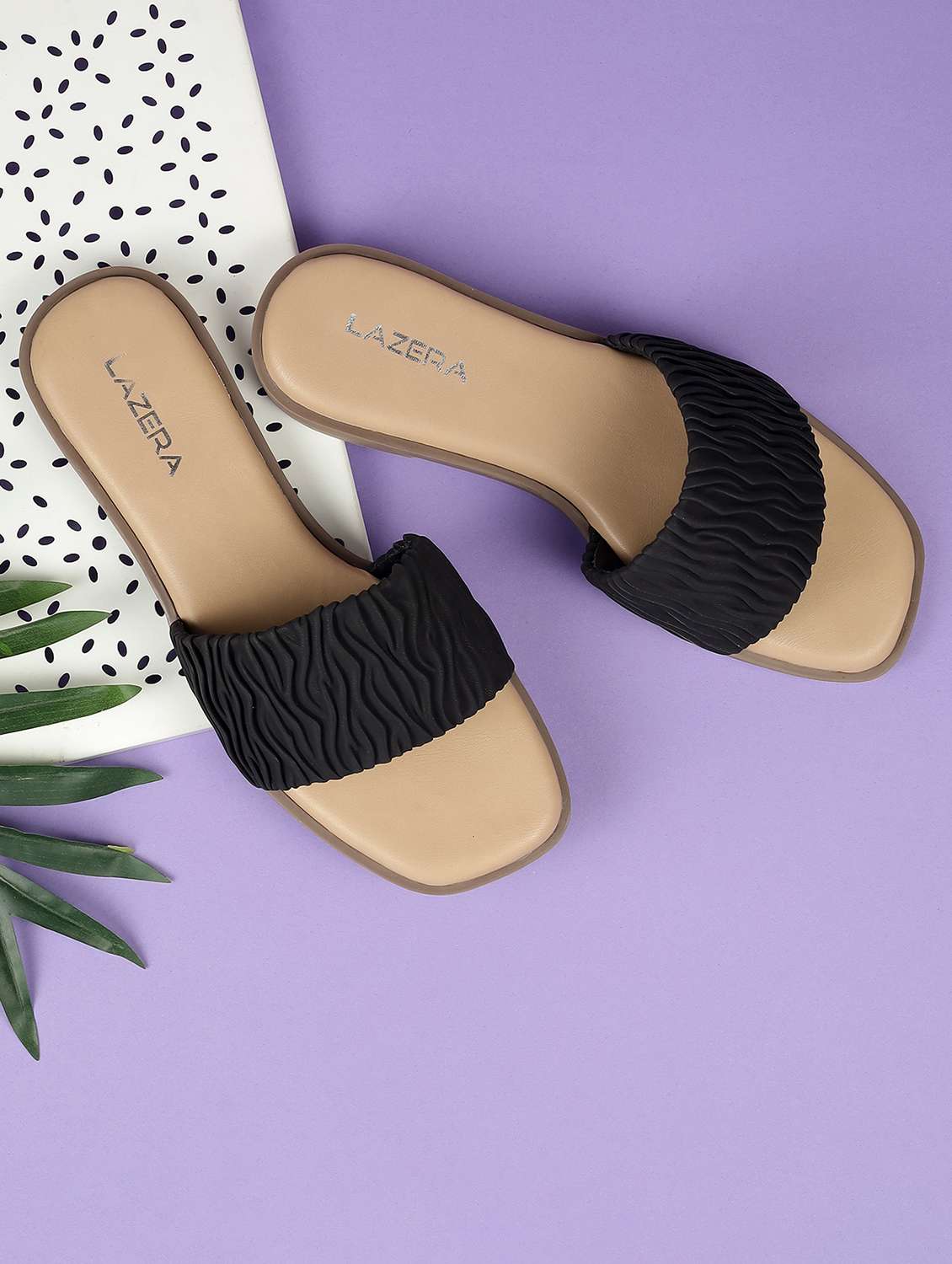 women slip on flat sandal