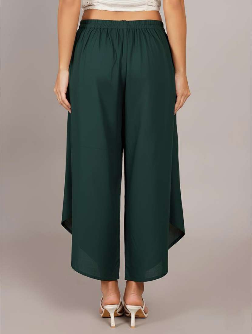 women solid high rise flared palazzo - 22251906 -  Standard Image - 2