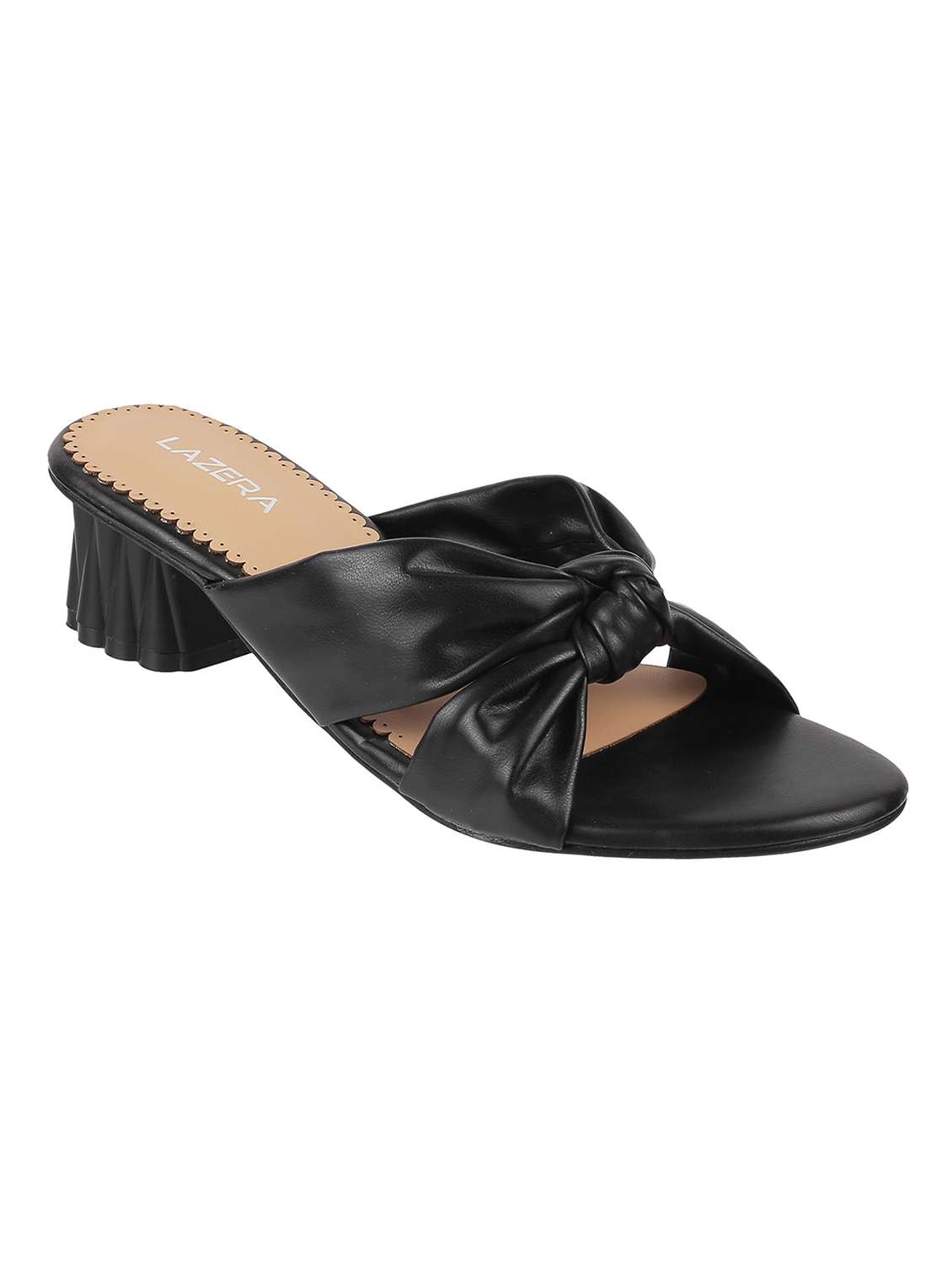 women slip on block heel sandal