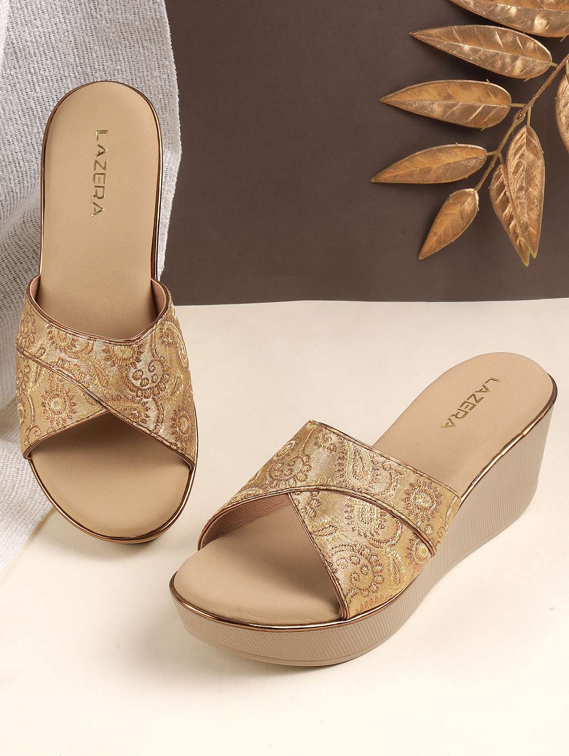 women slip on platform wedges