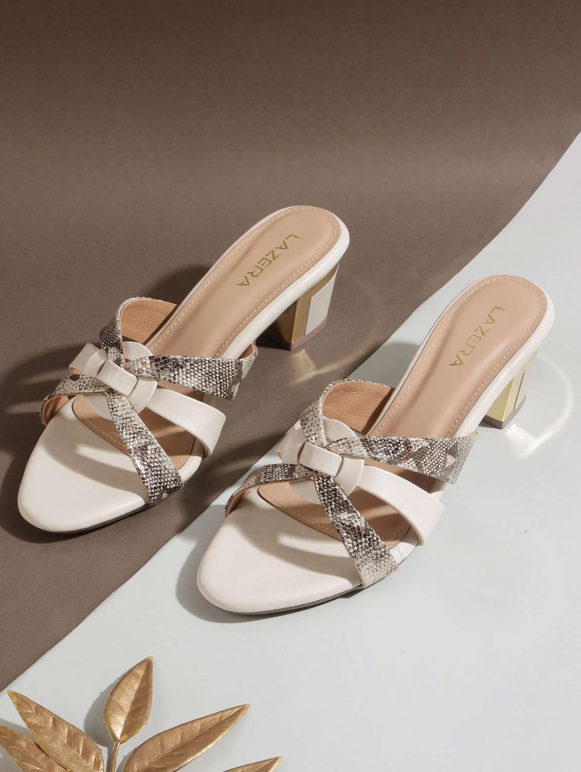 women slip on block heel sandal