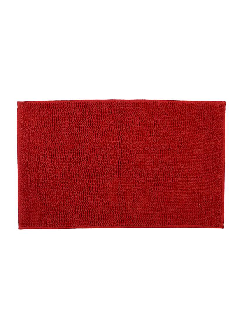 jamio firati luxury cotton chenille bathroom mat, red, super absorbent non-slip bath rug, indoor floor mat for bathroom - 22251965 -  Standard Image - 2