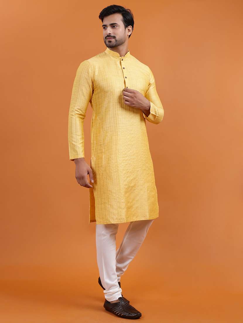 men self design mandarin neck long kurta - 22251969 -  Standard Image - 2